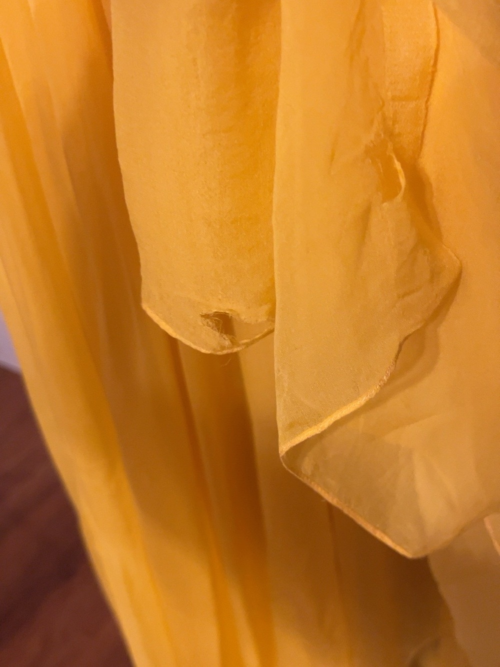 Oscar de la Renta Archival Runway 3-Piece Celadon Sequin Silk Gown Yellow shawl - Picture 9 of 11